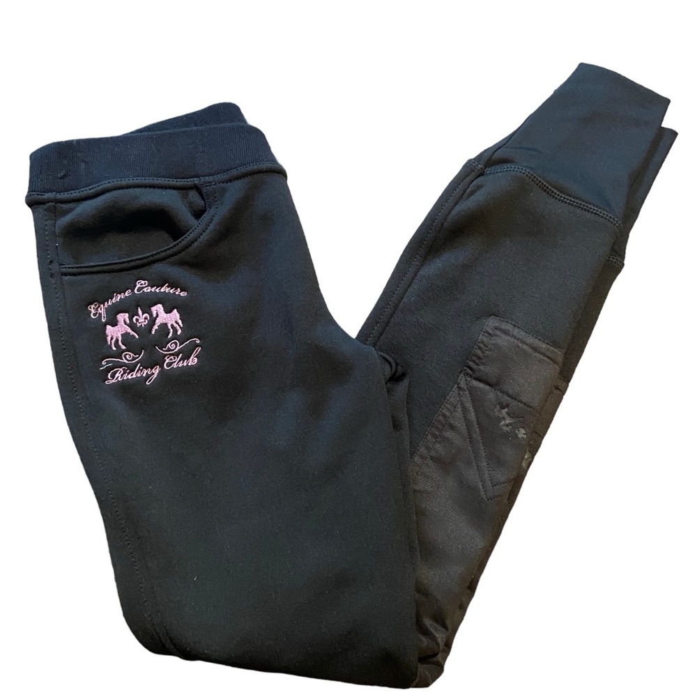 Equine Couture Pull On Knee Patch Winter Breeches Girls Size 16
